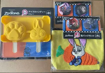 주토피아 HAPPY 복권 아이스 캔디 트레이 파우치 캔뱃지 4점