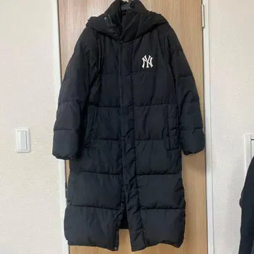 MLB 블랙 롱 코트 XS
