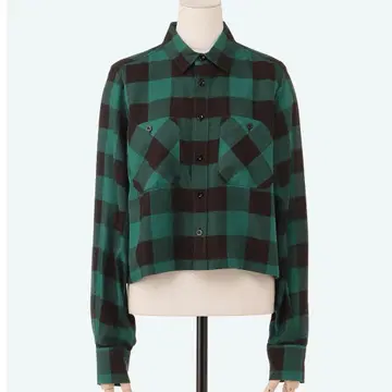 [ 새상품 ] HYKE 하이크 RAYON PLAID SHIRT 그린