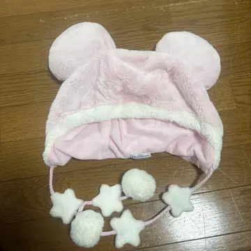 미키 귀 달린 핑크 모자