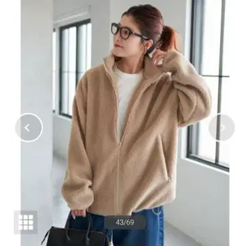 새상품 Spick and Span 백 로고 보아 블루종 베이지 38