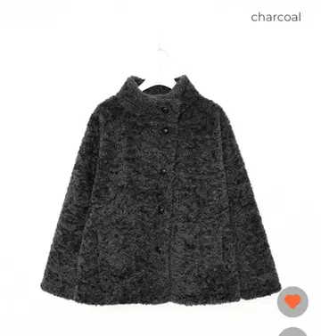 [ nugu ] 플리스 버튼 포인트 하프 코트 F 차콜