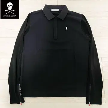 새상품급 마크앤로나 긴팔 피케 셔츠 골프웨어 블랙 L 사이즈 스컬