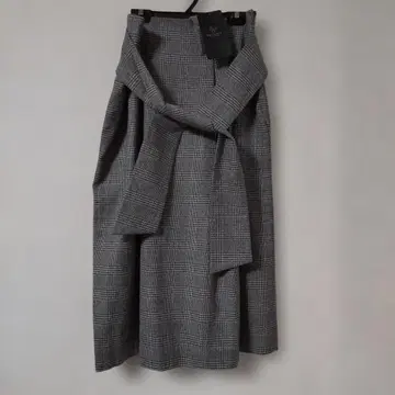 BEAUTY&YOUTH 체크 허리 리본 타이트 스커트