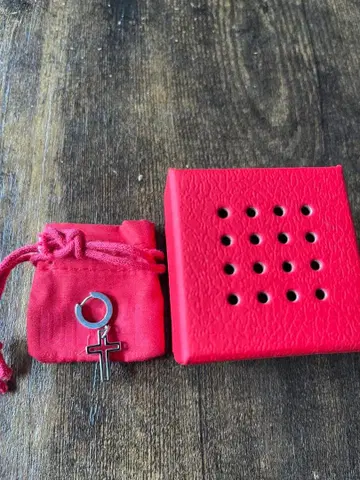 실버 메탈 귀걸이 빨간 복조리 포함