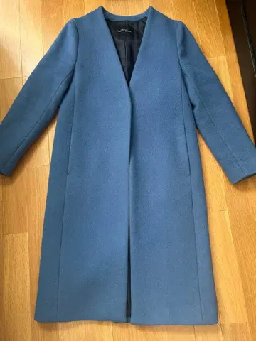 그린 레이블 릴랙싱 롱 코트 파랑