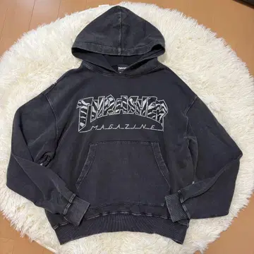 THRASHER 오버 후드티 M 사이즈 다크 그레이