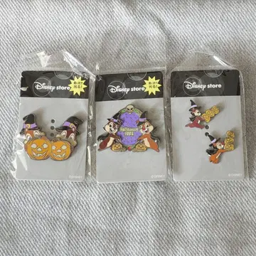 디즈니 스토어 할로윈 2004 칩&데일 핀 3개 세트