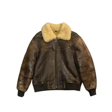 80s USA제 short real mouton bomber jacket
