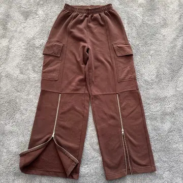 ZARA 자라 스웨트 팬츠 카고 팬츠 슬릿 포켓 척 브라운