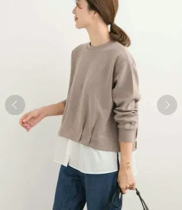 URBAN RESEARCH DOORS 밑단 레이어드 오버 트레이닝복