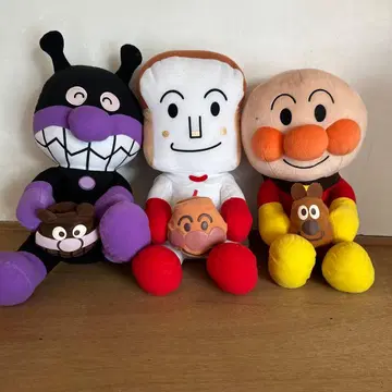 [ 3세트 ] 호빵맨 세균맨 식빵 봉제 인형 메가점보