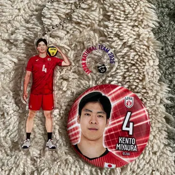 남자 배구 캔뱃지 트레이딩 아크릴 스탠드 키링 세트 미야우라 켄토