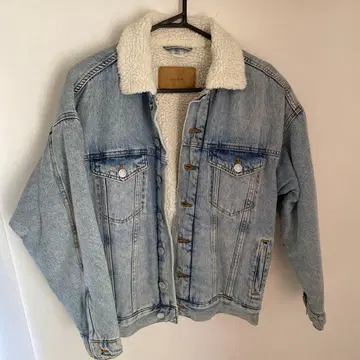 &DENIM 보아 카라 부착 데님 자켓 UK16