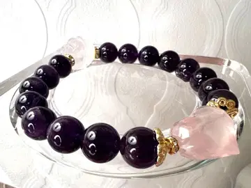 자수정 고품질 파인애플컷 로즈쿼츠 하트 로즈