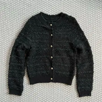 블랙 긴팔 가디건 S 골드 버튼 비아쥬