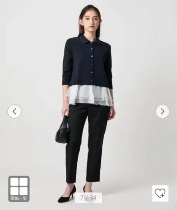 레이디 폴로 콤비 니트 워셔블