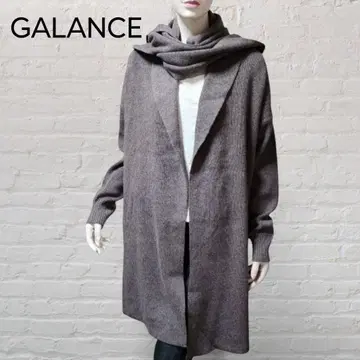 새상품 모 100% 겉뜨기 롱 가디건 머플러 포함 39600엔 란스