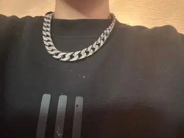 실버 체인 목걸이 크리스탈 포함