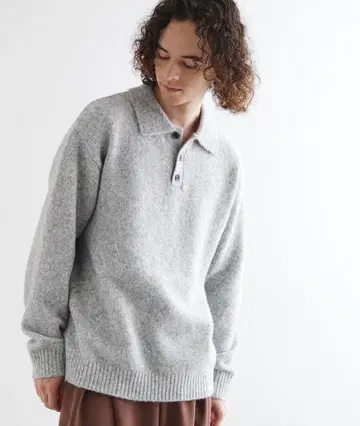 커브 스위치 니트 피케 셔츠