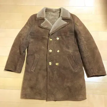 80's! 프랑스제 리얼 무스탕 런치 코트 유로 워크 밀리터리