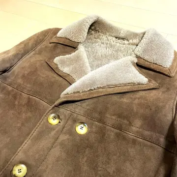 80's! 프랑스제 리얼 무스탕 런치 코트 유로 워크 밀리터리