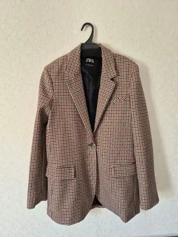 ZARA 체크 무늬 테일러드 자켓