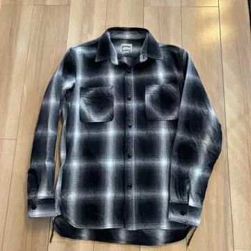HOUSTON 블랙/그레이 체크 플란넬 셔츠 L