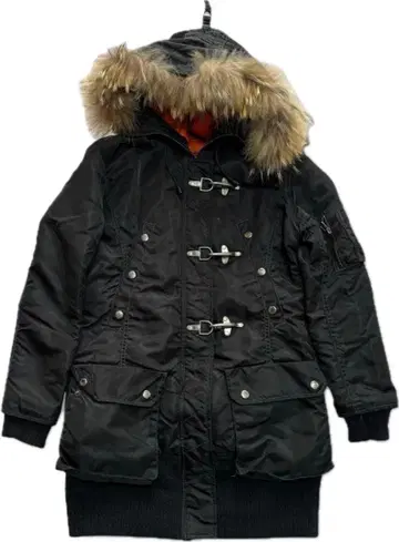 avirex 파이어맨 밀리터리 퍼 코트 블랙 S