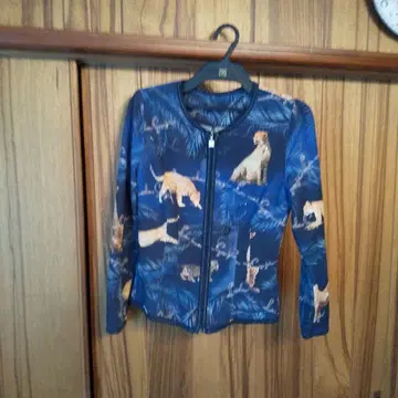 이타리야 동물 패턴 집업 긴팔 상의 네이비