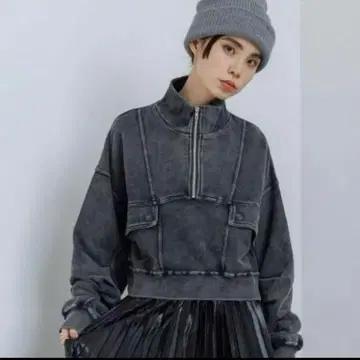 JEANASIS 블리치 하프 ZIP 숏 풀오버