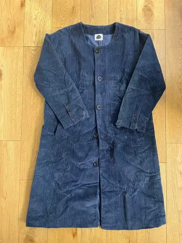 Fafatt 네이비 코듀로이 롱 코트