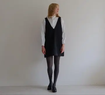 택 포함 eLLa satin twill 점퍼 스커트 (black)