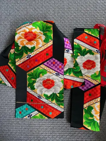 만들어진 오비 다라리 오비 화려한 자수의 기모노 오비 세트