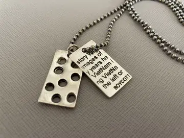 BOYCOTT 실버 925 택 플레이트 목걸이