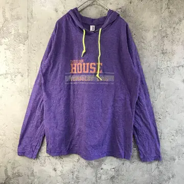 B1360 구제 의류 롱 T 후드티 보라색 90s Y2K
