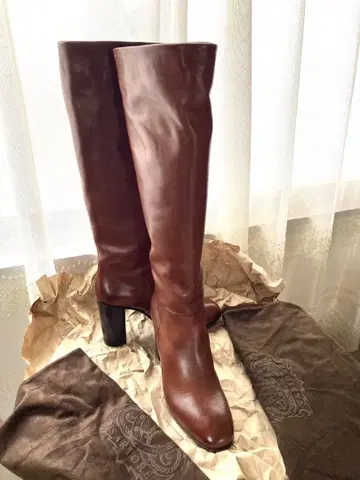 새상품 사토레 SARTORE 브라운 22.5 정도 롱 부츠 힐