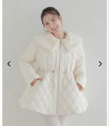 fitmore 퍼 옷깃 퀼팅 코트