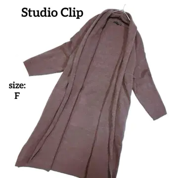 스튜디오 클립 롱 가디건 니트 울 브라운 겉옷 루즈핏