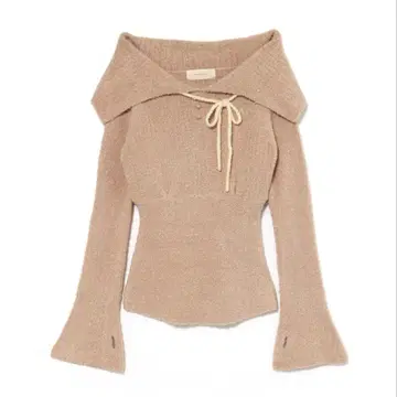 andmary Flora 니트 탑 베이지