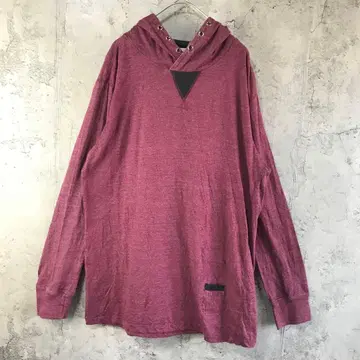 B1361 구제 의류 롱 티셔츠 후드티 마젠타 블랙 90s Y2K