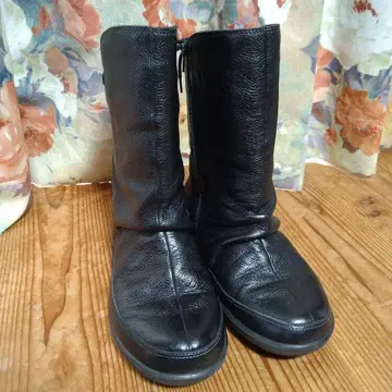 아킬레스 소르보 23cm 블랙 가죽 캐주얼 부츠 지퍼 포함