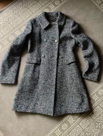 캐스키드슨 그레이 계열 더블 브레스트 피 코트