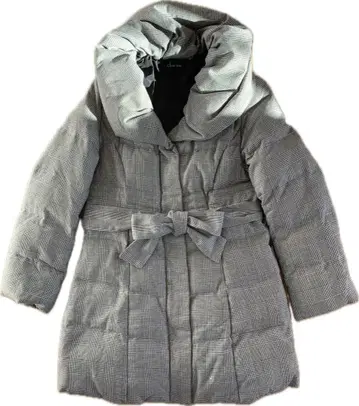 due sei 체크 무늬 후드 부착 다운 자켓