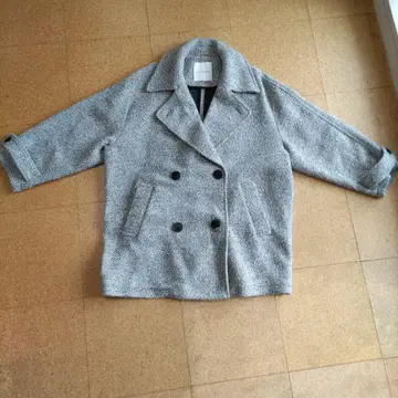 quaranciel 카란쉘 그레이 더블 브레스트 피 코트