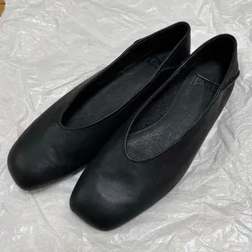 CAMPER 카시마이라 플랫슈즈 스퀘어토 가죽 블랙 사이즈 37