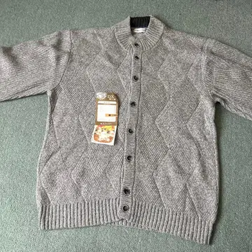 SIMPLE LIFE 그레이 다이아몬드 짜임 가디건 2L