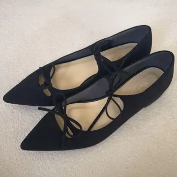 르 타론 블랙 리본 펌프스 플랫슈즈 22.5cm