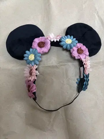미니 마우스 꽃 장식 머리띠