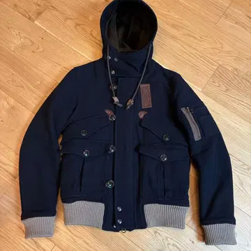 네이비 (블랙보다) 후드 부착 더플 코트 트릭 오어 트리트